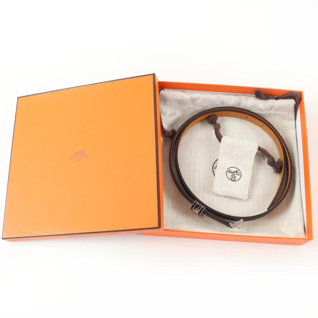 Pristine HERMES Belt Pop H 15 Black Epsom Leather Women Used