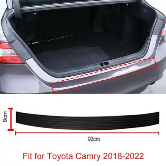 Black Soft Rubber Rear Bumper Sill Plate Protector For Toyota Camry 2018-