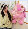 Sakura Pink Stitch Plush Toy with Flowers - Valentine's Day Gift for Girls