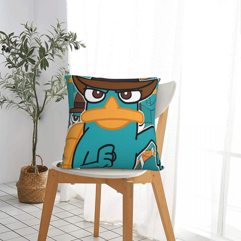 Perry The Platypus Pillowcase Polyester Cushion Cover Gift Anime Throw Pillow Case Cover Home Square 45X45cm