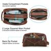 CONTACT'S Genuine Leather Vintage Cosmetic Bag for Men Make Up Bag Travel Bag Male Toilery Bag Wash Bag
