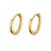 Glossy Hoop Earrings 925 Silver Gold Color Earrings Piercing Accessory Trendy Huggie Female Hoops for Women