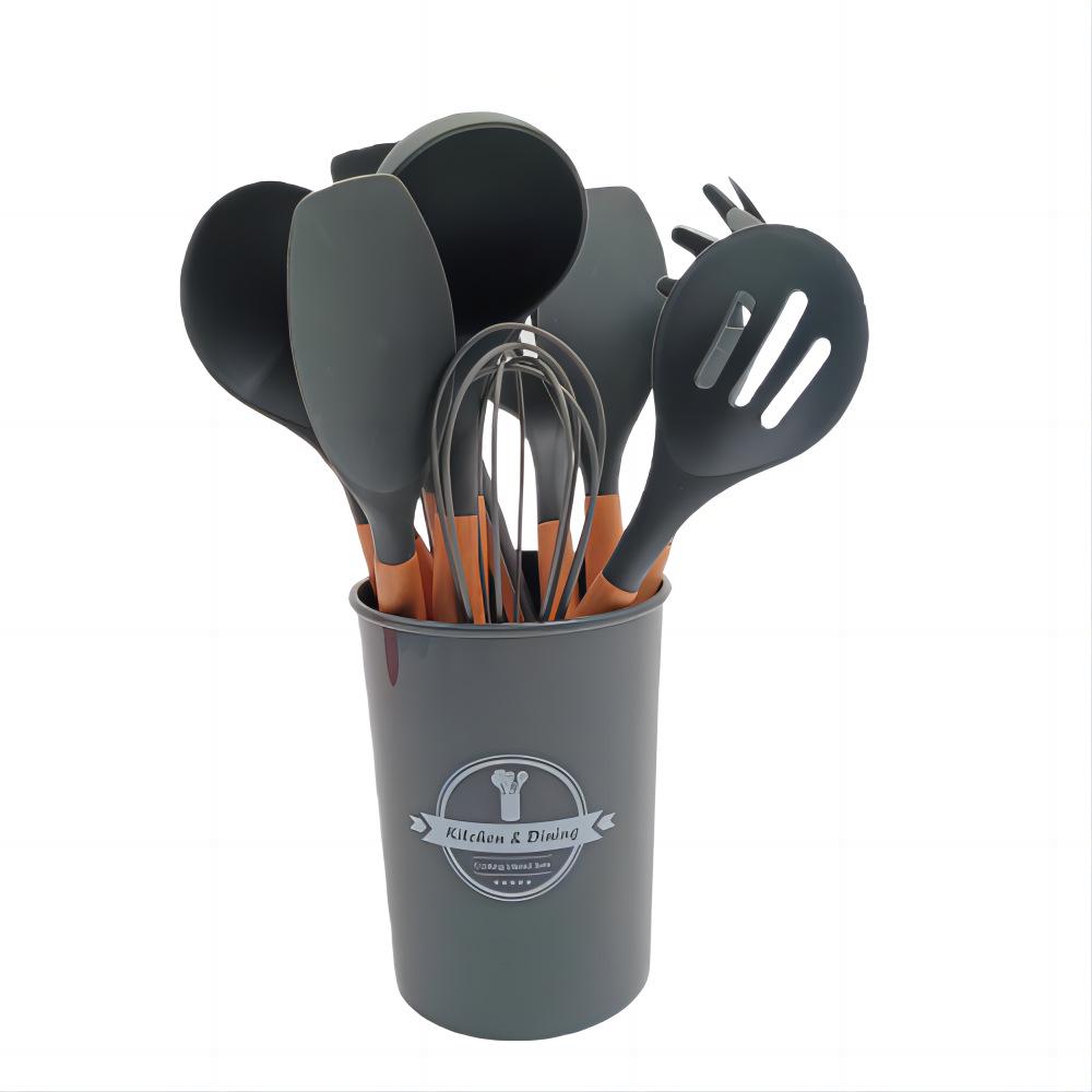 Conjunto de utensílios de cozinha de silicone com 12 peças: Espátulas Resistentes ao Calor e Espátulas para Refogar