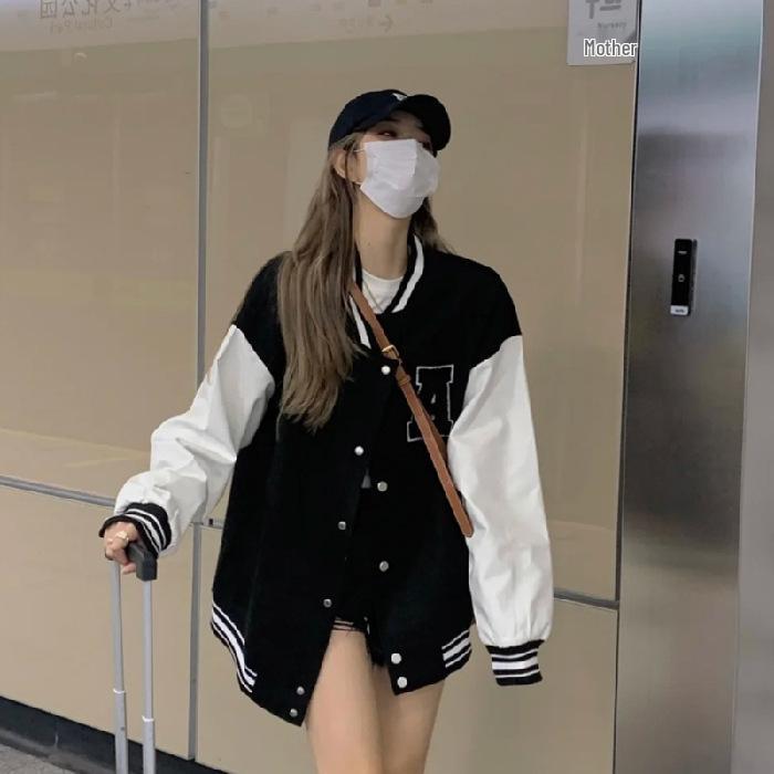 Women s Plus Velvet Winter Baseball Jacket - Trendy Korean Style Versatile Outerwear for Couples M чёрный