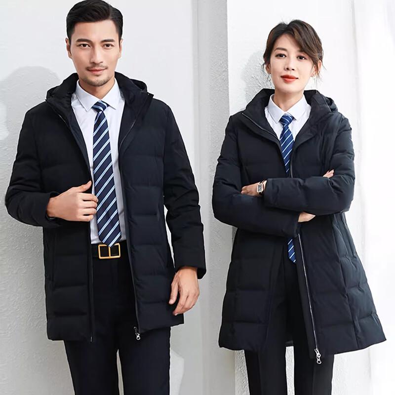 Tluoman Unisex Mid-length Hooded Down Jacket