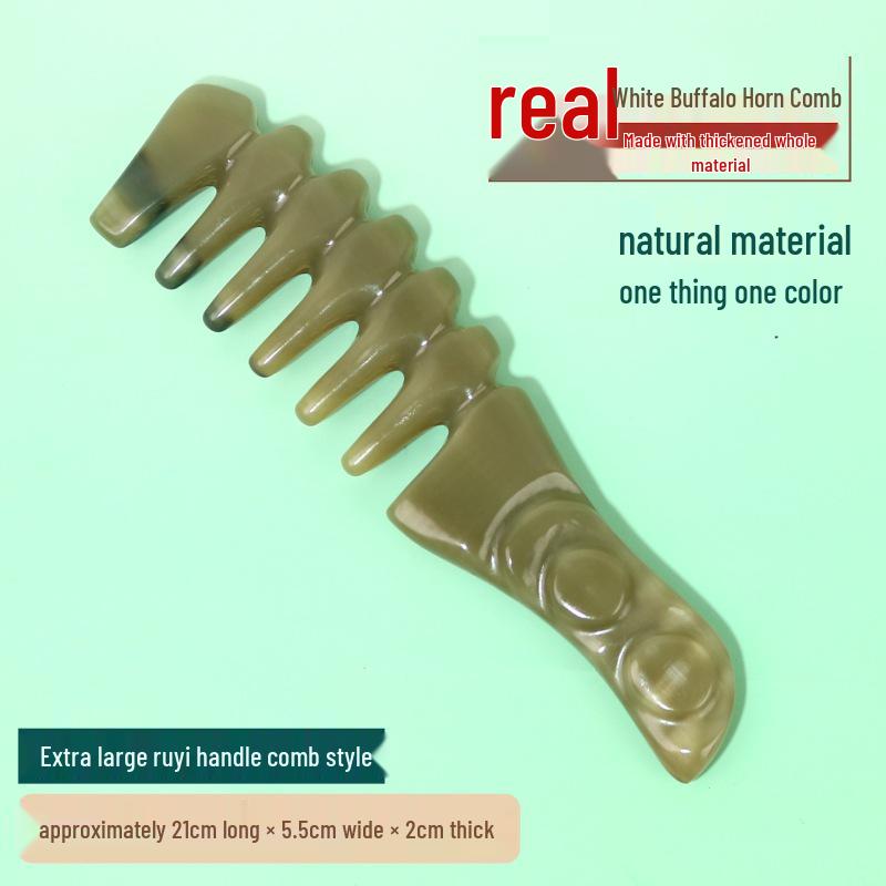 Thickened Premium Engraved White Buffalo Horn Comb - Multiple Styles Available