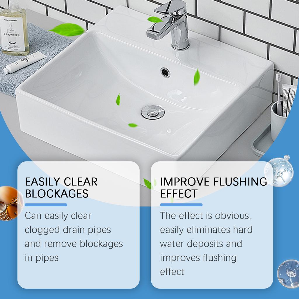 Drain Cleaner for Kitchen Sink Bathroom Pipe Clog Remover, 100ml Fast Acting Sewer Opener Liquid Hair Grease Hard Water Deposits
