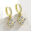 Hearts and Arrows Fashion Zircon Four Leaf Clover Luxurious Engagement Girl Earrings