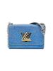 Blue Epi Leather Twist Shoulder Bag For Women