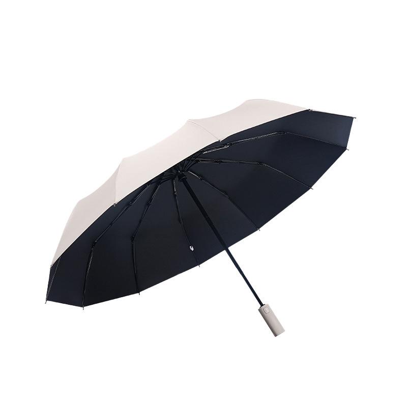Automatic umbrella 24-bone large folding umbrella, weather and rain women's parasol, thickened rainstorm-proof sun umbrella