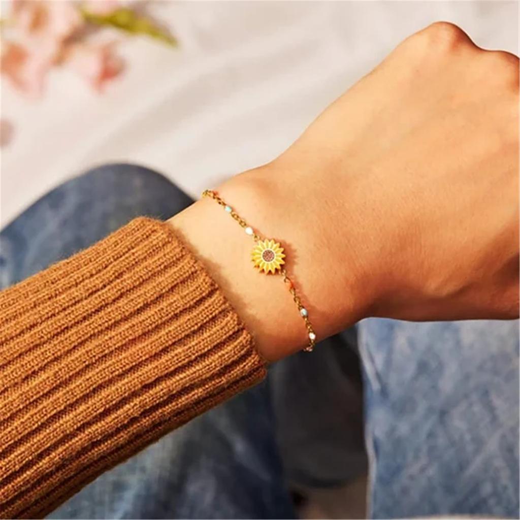 Colorful Sunflower Alloy Bracelet