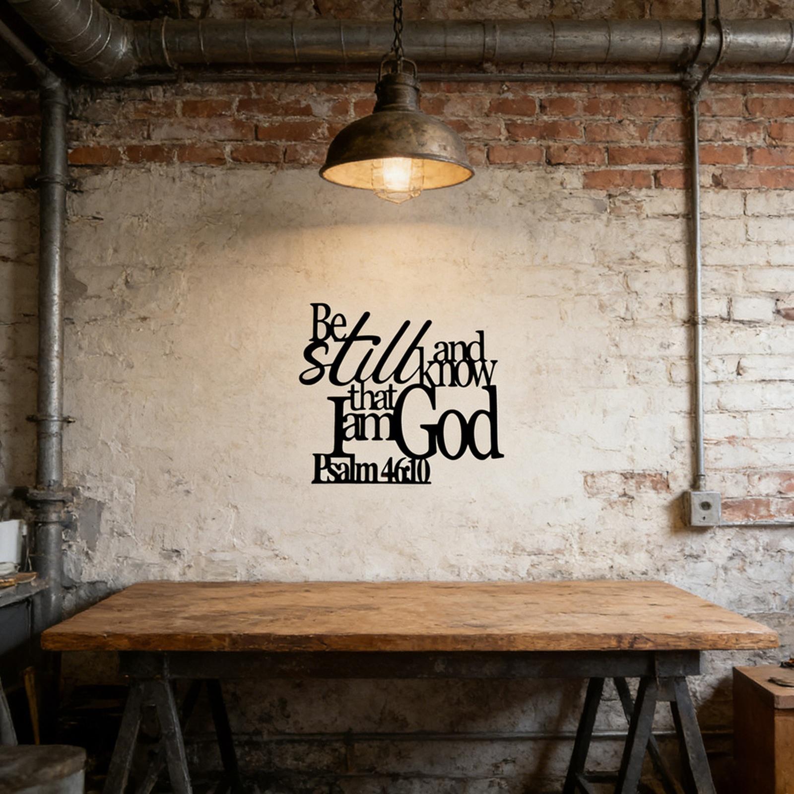 

Decorative Metal Wall Art Psalm 46 10 Inspirational Quote Iron Typography Home Wall Decor Minimalist Style Religious Scripture Design one size чёрный