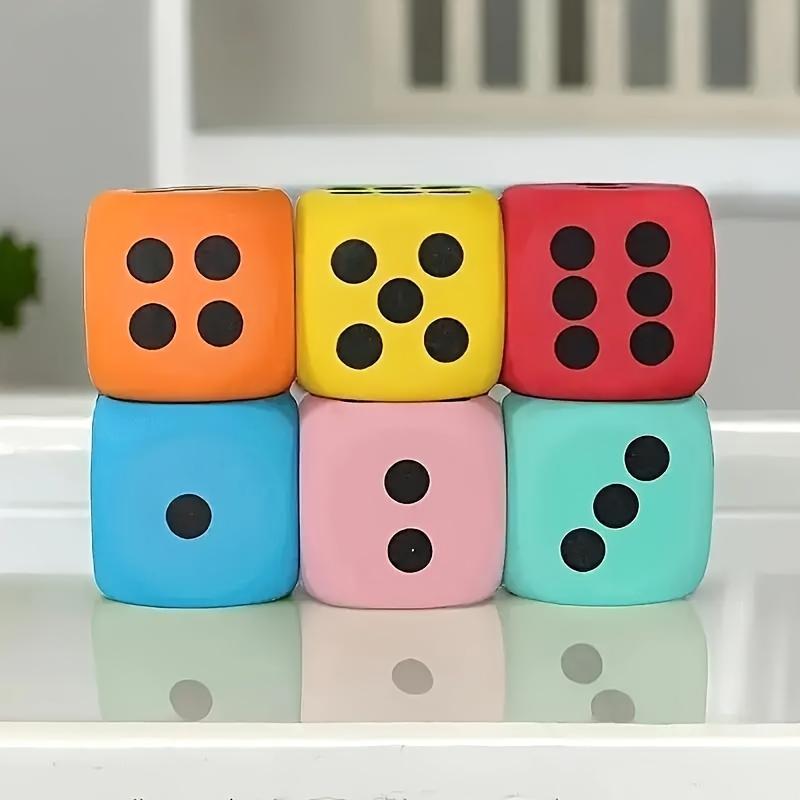 Color Giant Foam Dice Set -6-piece Multifunctional Party and Puzzle Game Accessories