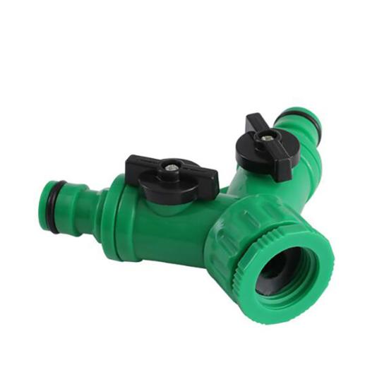 Ball Valve 2 Way No Leakage Plastic Y Connector Faucet Splitter for Watering