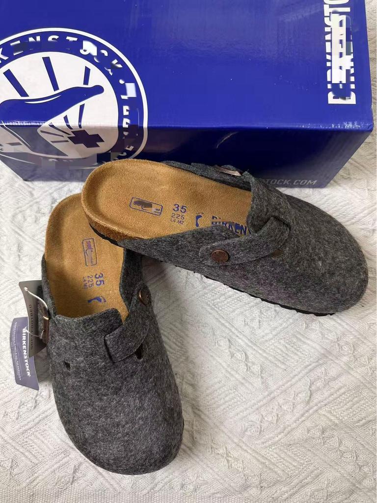 BK Half-Covered Genuine Leather Unisex Slippers with Cork Toe Cap - Versatile Casual Outdoor Wear by Birkenstock