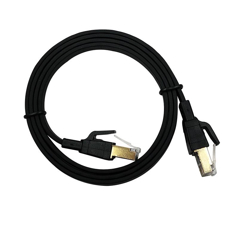 CAT8 Flat Shielded 10 Gigabit Pure Copper RJ45 Network Cable for Home