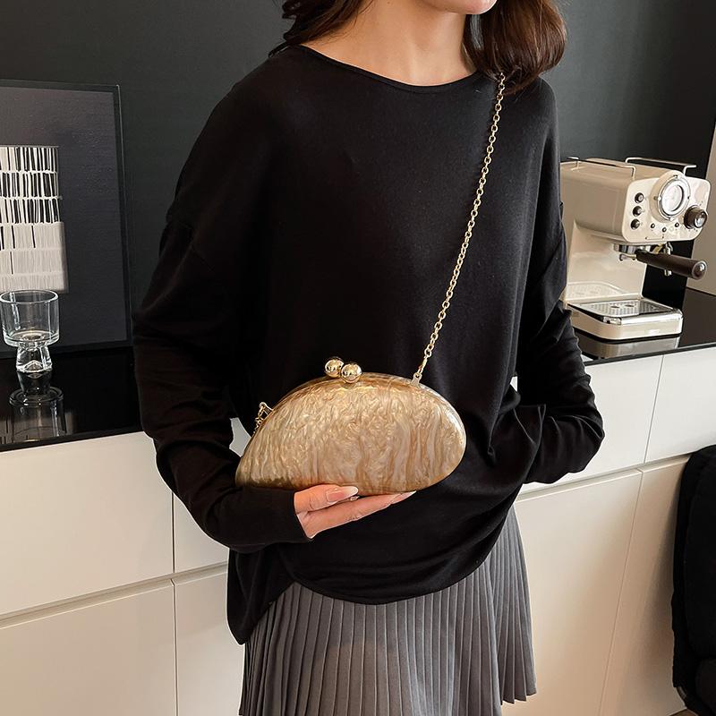 Geometric Shell Clutch Bag Acrylic purse women wedding evening party cute ivory pearl color handbag Small Crossbody Phone bag