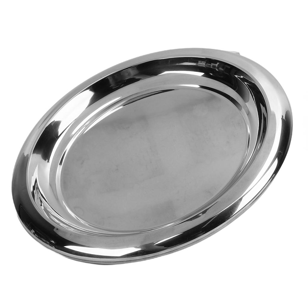 Round Serving Tray Stainless Steel Serving Platter European Round Decorative Tray for Coffee Table Bar Party