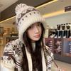 Vintage Knit Beret Wool Blend Warm Hat For Autumn Winter Women