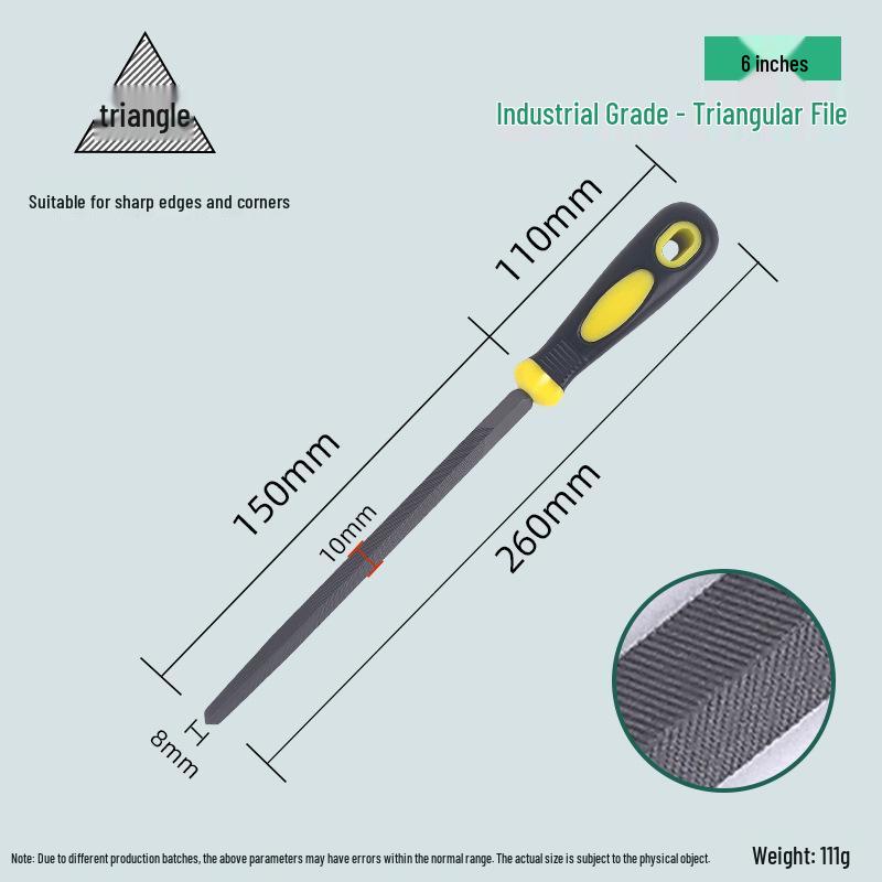 Half-Round Triangle Flat Steel File Set for Woodworking & Metal Grinding, Coarse/Medium/Fine Teeth