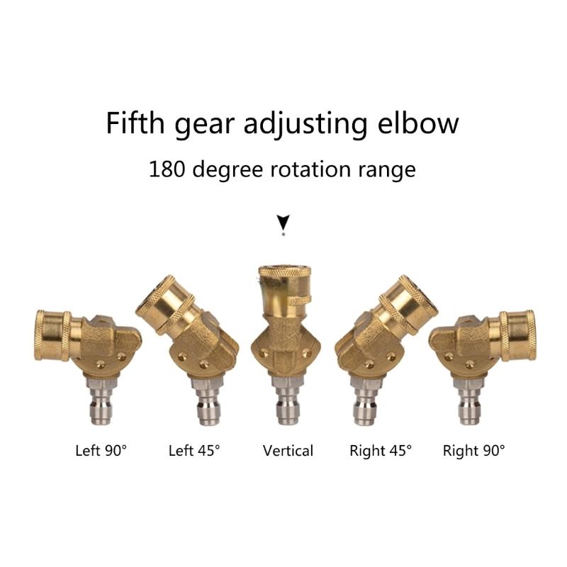 Pressure Washer Spray Nozzle Cleaning Hard To Reach Area Quick Connecting 360 Degree Pivoting Coupler Cleaning Connector