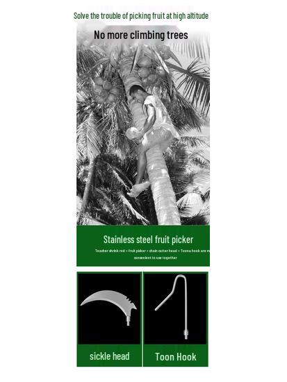 High-Altitude Fruit Picker: Loquat, Waxberry, Mango, Plum, Peach, Apricot - Telescopic Pole Tool