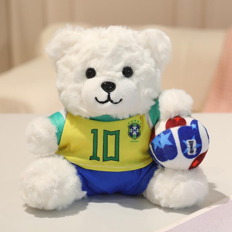 20cm Roztomilý Fotbalový Medvěd Plyšová Hračka Různé Fotbalové Dresy Fotbalová Plyšová Panenka Sběratelský Předmět pro Fanoušky Dekorace do Pokojíčku Dárek k Narozeninám Děti Kluci