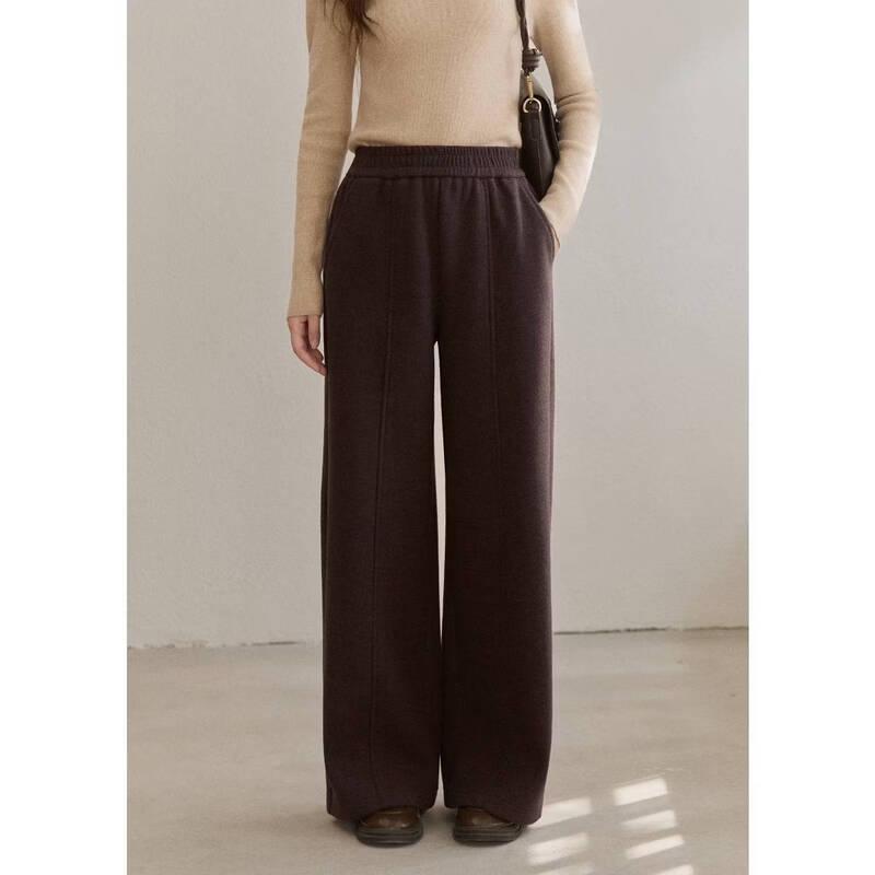 Women s Petite Fleece-Lined Knitted Straight-Leg Casual Pants S
