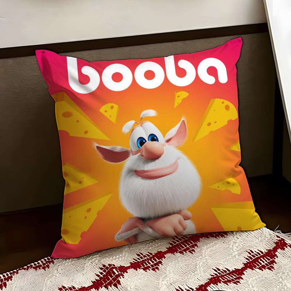 Cute FourbobBooba Cushion Cover Reversible Soft Durable Pillow Cover Home Car MultiScene Use for Daily Comfort