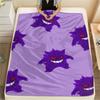 Pokémon Gengar Pattern Flannel Blanket, High Quality Comfortable for All Seasons, Home Decor, Warmth and Comfort, Perfect for Gifts.