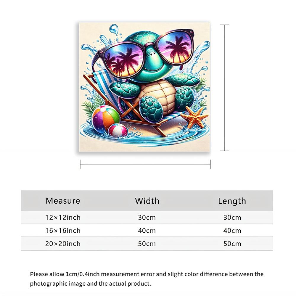 5D Diamond Painting Summer Turtle Kit Diamond Art DIY Craft Home Wall Decor Beach Sunbathing Design Full Drill Embroidery