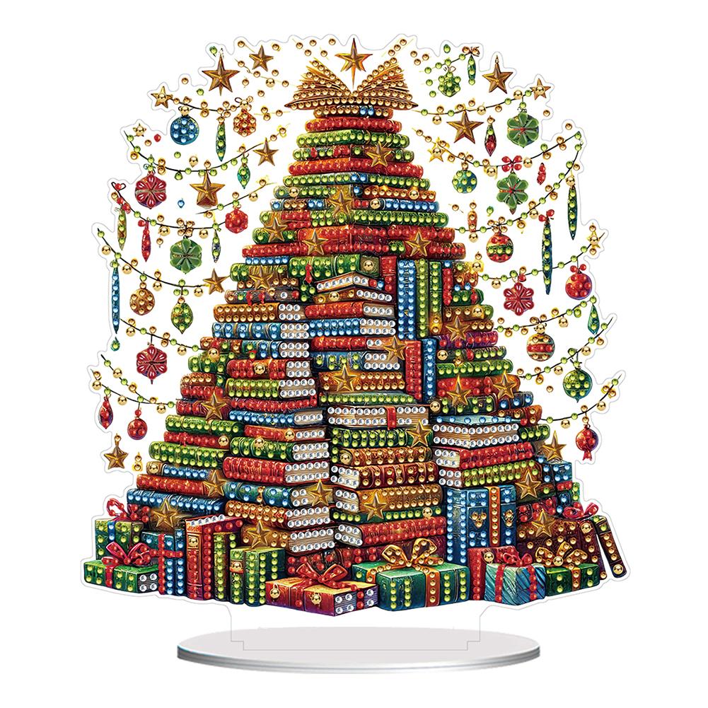 2D Flat Xmas DIY Diamond Painting Tabletop Ornaments Kit Diamond Painting Desktop Ornaments Kit for Home Office Desktop Decor