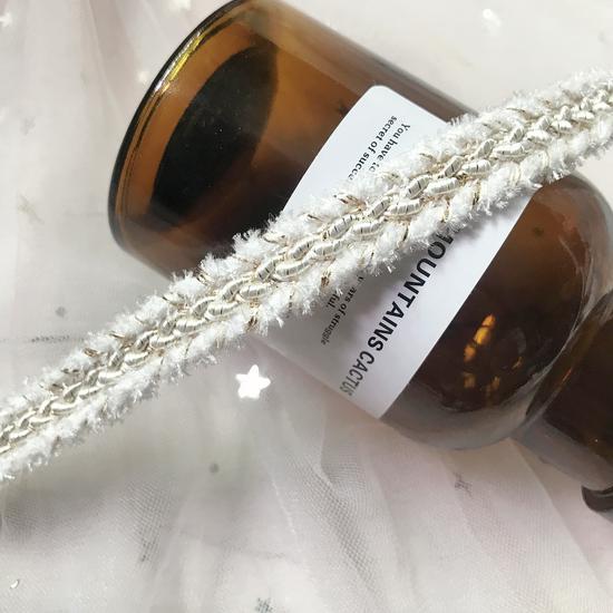 Nastro Larga 1,2 cm Stile Francese Intrecciato con Filo d'Oro per Decorazione Fai-da-Te di Abbigliamento e Giacche