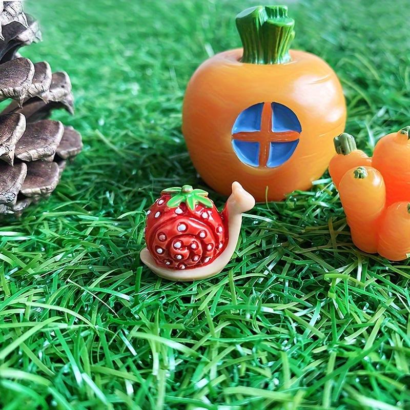 Strawberry Snail Miniature Ornament Micro Landscape DIY Cream Glue Decorative Material