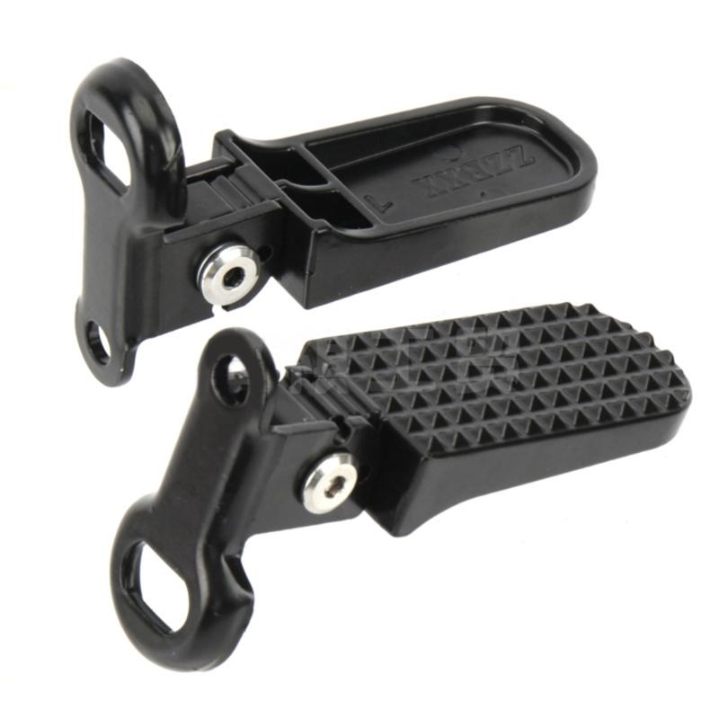 Electric Rear Pedals Aluminium Foldable Pegs Folding Footrest for Electric Scooter Electric Scooter Accessory Black