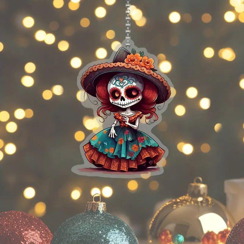 Charming Cartoon Acrylic Christmas Tree Pendant For Home And Auto Decoration Gifts