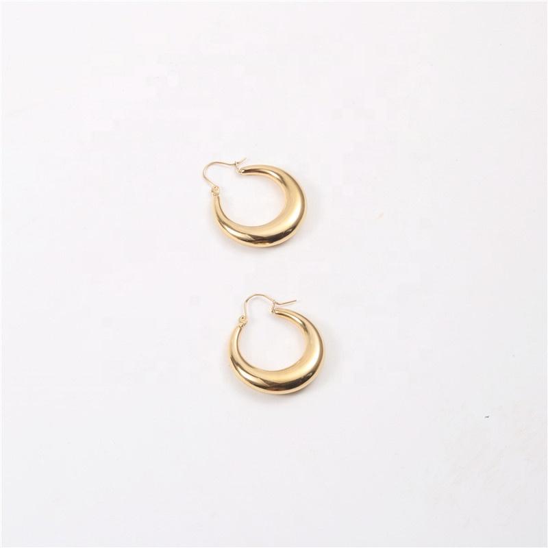 Non Tarnish Waterproof Basic Hollow Out Hoop Earrings Stainless Steel Earrings