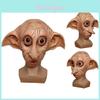Máscara Realista Cosplay Elfo Dobby Fantasia de Halloween Adereço de Chapéu Marrom Látex Estilo Animal