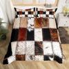 Cow Print Duvet Cover Set Full Size Abstract Cowhide Print Comforter Cover Black White Animal Print Bedding Set 3pcs for Boys