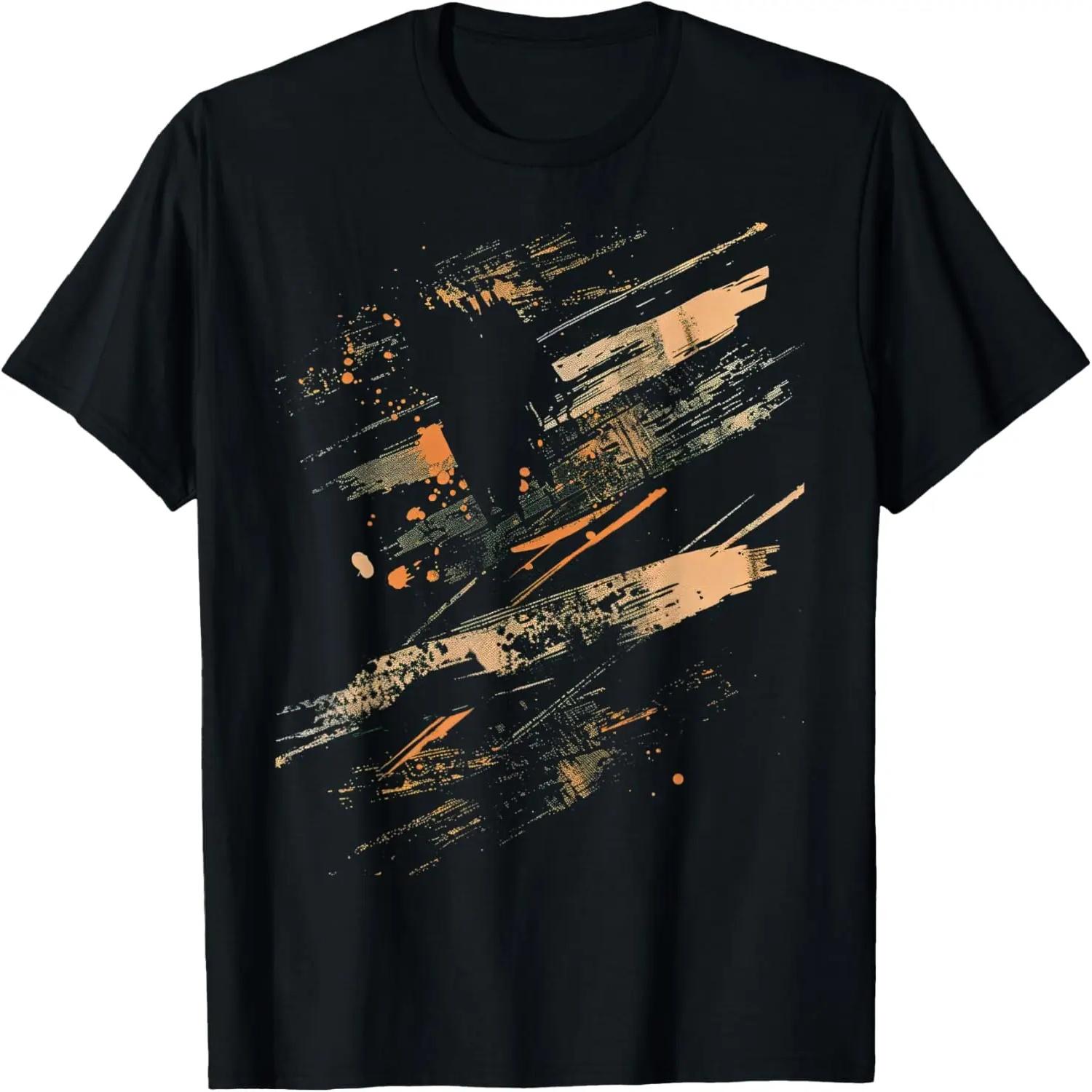 Оранжево-черная футболка в стиле городского гранжа S чёрный