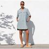 Spring Summer Denim Shirt Dress 2025 Women's Casual Loose Single Breasted Dress Simple Retro Commuter Female Office Denim Short Dresses