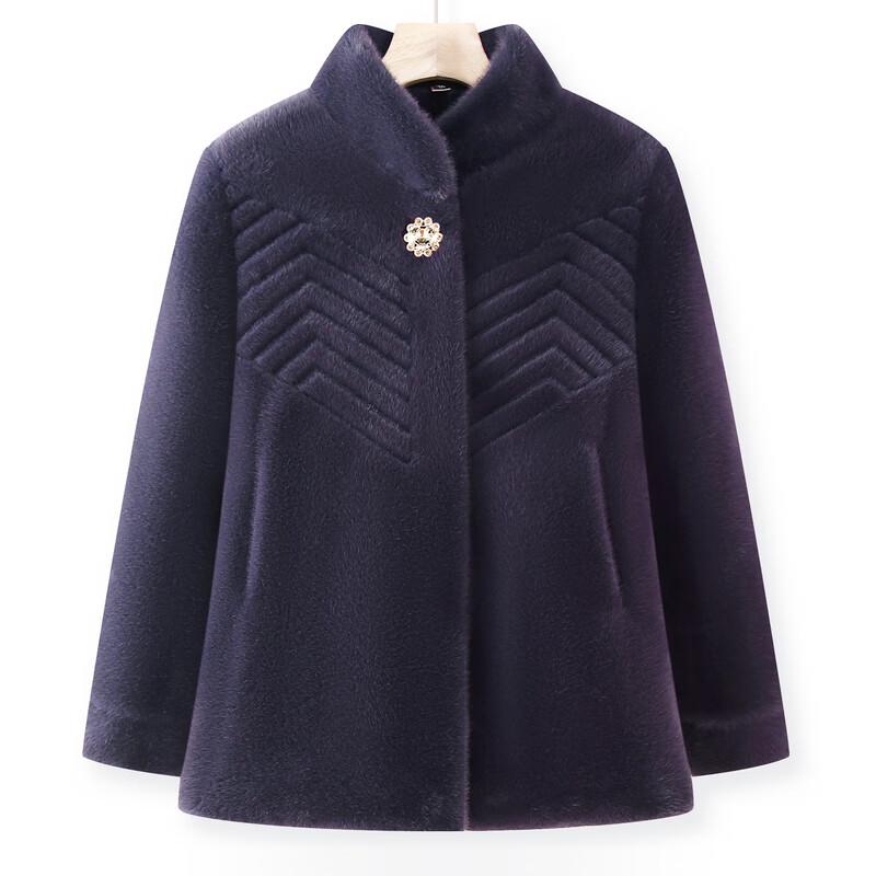 Yalu Women's Faux Mink Velvet Winter Coat for Elderly