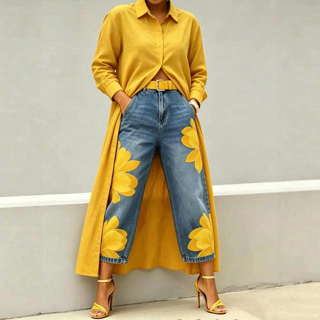 Veste chemise longue ample pour femme Col boutonné Vêtement d'extérieur décontracté Design multicouche léger Fentes latérales