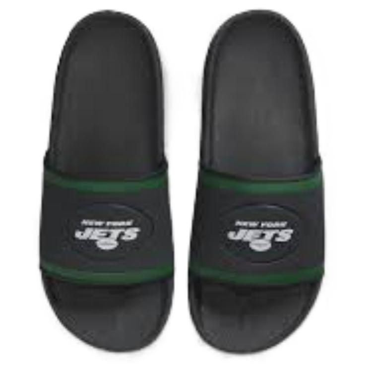 Nike NFL x Offcourt Slide New York Jets Men Sneakers Black Anthracite Sport-Green DD0528-002