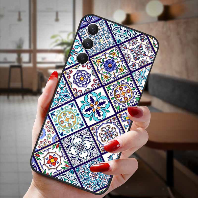 For Samsung Galaxy A55 5G Case 3D Emboss Floral Relief Silicon TPU Soft Phone Cover for Galaxy A15 A25 5G Bumper Funda A 55 A35