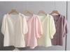 2025 Summer Women's Fashionable Loose V-Neck Short Sleeve Cardigan Top