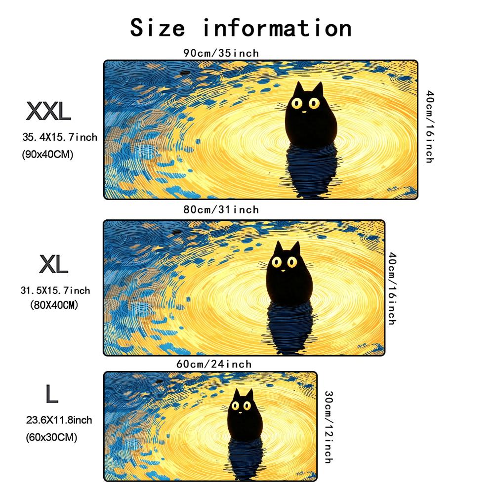 Mouse Pad Anime Black Cat Mousepad Gaming Flowers Keyboard Pad Computer Desktop Mat Accessories Gamer Mausepad Office Pc Carpet