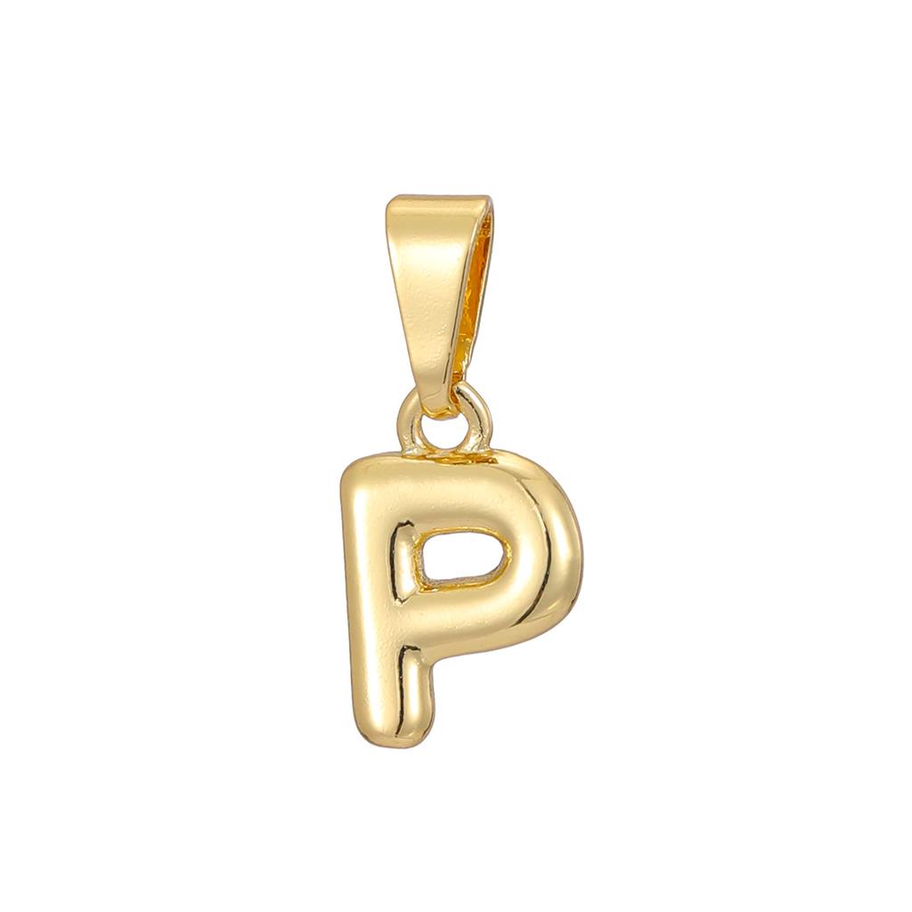 Brass Gold-Plated Letter Pendant - DIY Personalized 26-Letter Necklace