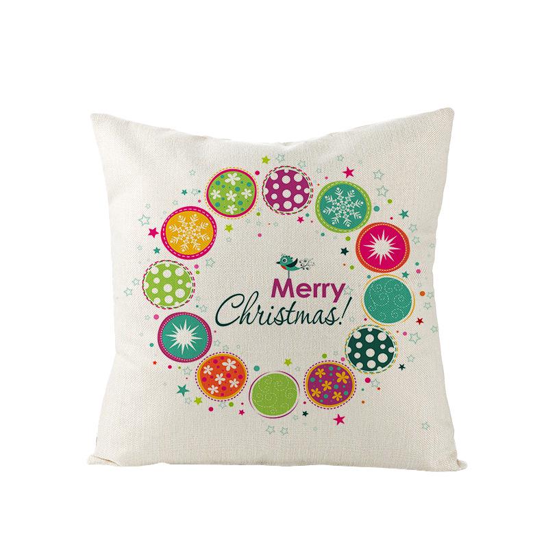 Christmas Polyester Pillow Cover Cartoon Digital Print Cushion Cover New Home Decoration Cushion Cover