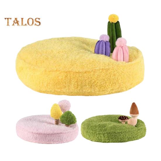 Mushroom Mat Pet Bed Dog Snuffle Mat with 3 Crinkle Mushrooms/Trees/Cactus for Treat Hiding Interactive Washable Soft Cushion Pet Toy for Small Cats